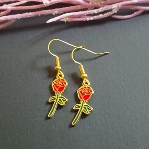 Pretty Rose Handmade Earrings
